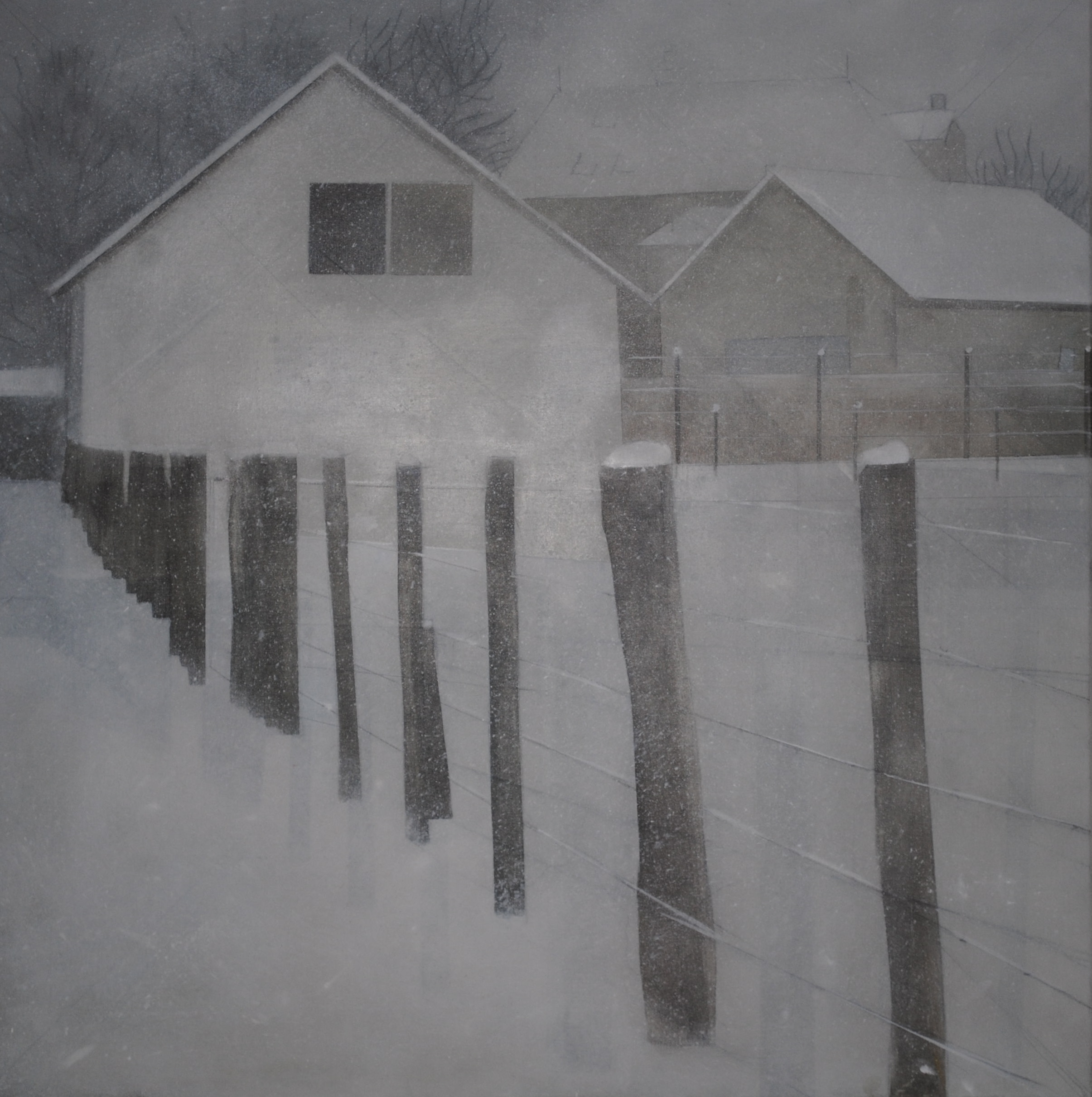 Behind the cafe in the snow