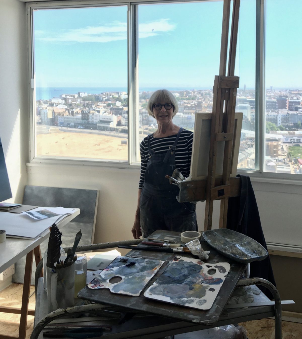 Pippa in her studio in Margate